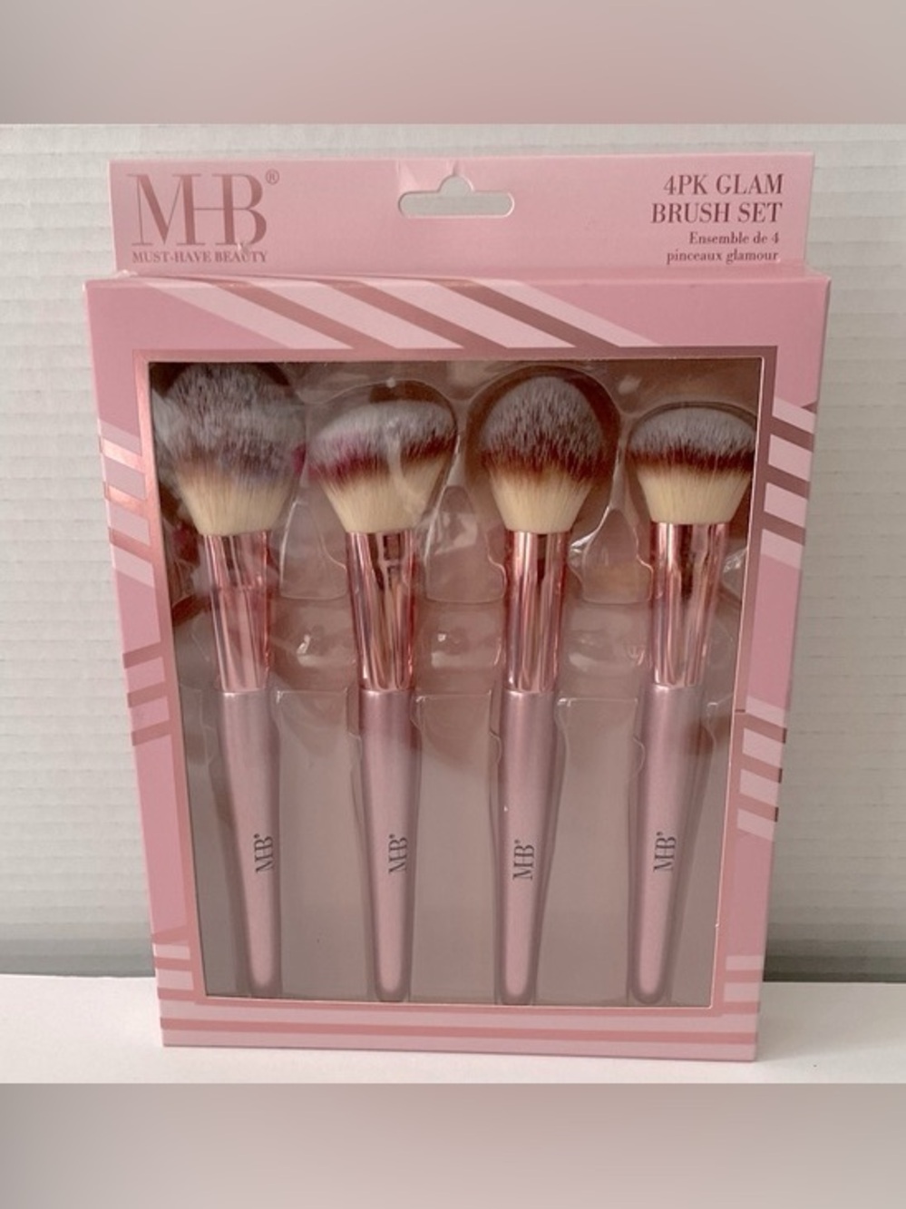 MB 4-Piece Pink Glam Makeup Brush Set NIB